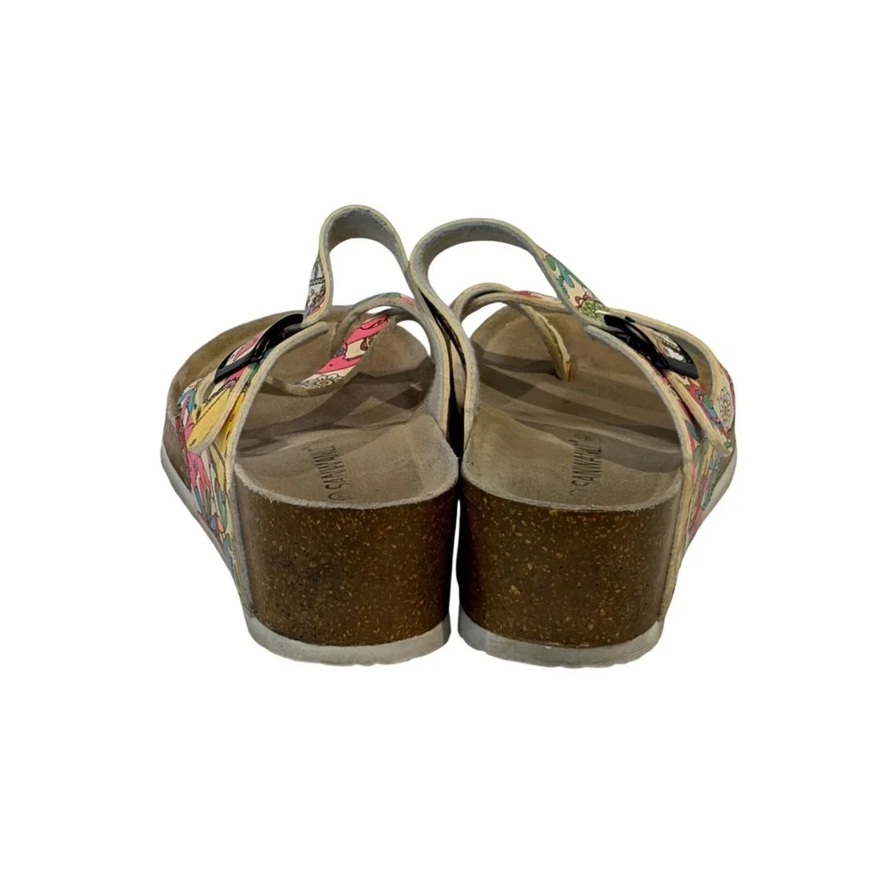 Sanwanli Wedge Sandals Womens‎ 10-10.5 Multicolor Floral Platform Toe Loop